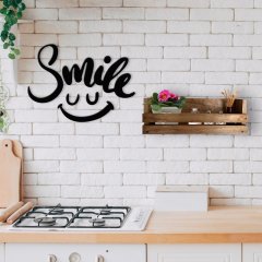 BK Home Dekoratif Doğal Ahşap Raf ve Gülümse Duvar Süsü-2