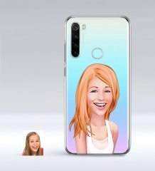 Kişiye Özel Bayan Karikatürlü Xiaomi Redmi Note 8 İnce Şeffaf Silikon Telefon Kapağı-37