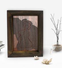 BK Gift Women's Line Tasarımlı Dekoratif Doğal Masif Ahşap Çerçeve 15x20cm-2