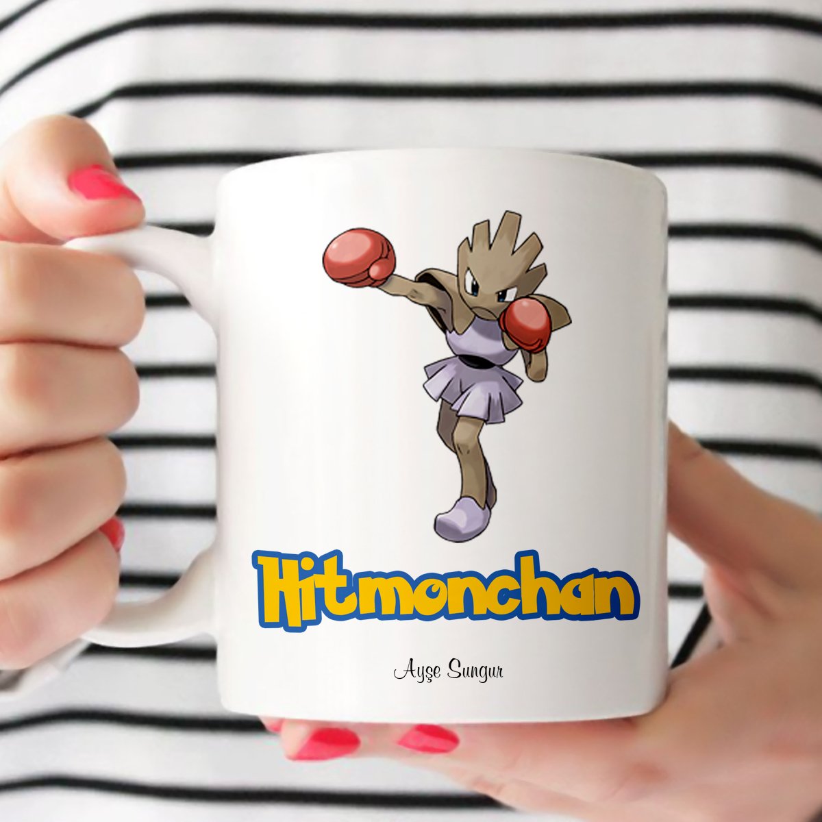 Kişiye Özel Pokemon Hitmonchan Beyaz Kupa Bardak