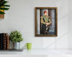 BK Home Sultan II Abdülhamid Han Tasarımlı Doğal Masif Ahşap Çerçeveli Tablo-1