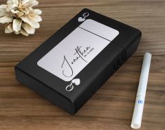 BK Gift Kişiye Özel İsimli Tarihli Siyah Metal Sigara Tabakası-3, Arkadaşa Hediye, İsimli Sigaralık, Metal Sigara Kutusu