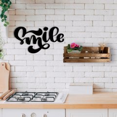 BK Home Dekoratif Doğal Ahşap Raf ve Gülümse Duvar Süsü-1