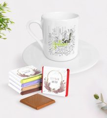 Kişiye Özel Sınıf Öğretmeni Türk Kahvesi Fincanı ve Çikolata Hediye Seti-4