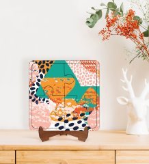 BK Gift Modern Art Tasarımlı Ahşap Standlı Puzzle Çerçeve-1