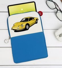 BK Gift Klasik Araç Tasarımlı Taşınabilir Koruyucu Tablet Kılıfı & Organizer Çanta - Mavi-7