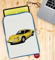 BK Gift Klasik Araç Tasarımlı Taşınabilir Koruyucu Tablet Kılıfı & Organizer Çanta - Mavi-7
