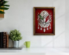 BK Home Osmanlı Arması Tasarımlı Doğal Masif Ahşap Çerçeveli Tablo-5