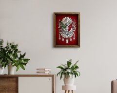 BK Home Osmanlı Arması Tasarımlı Doğal Masif Ahşap Çerçeveli Tablo-5