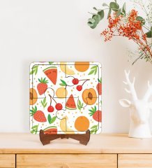 BK Gift Meyveler Tasarımlı Ahşap Standlı Puzzle Çerçeve-3