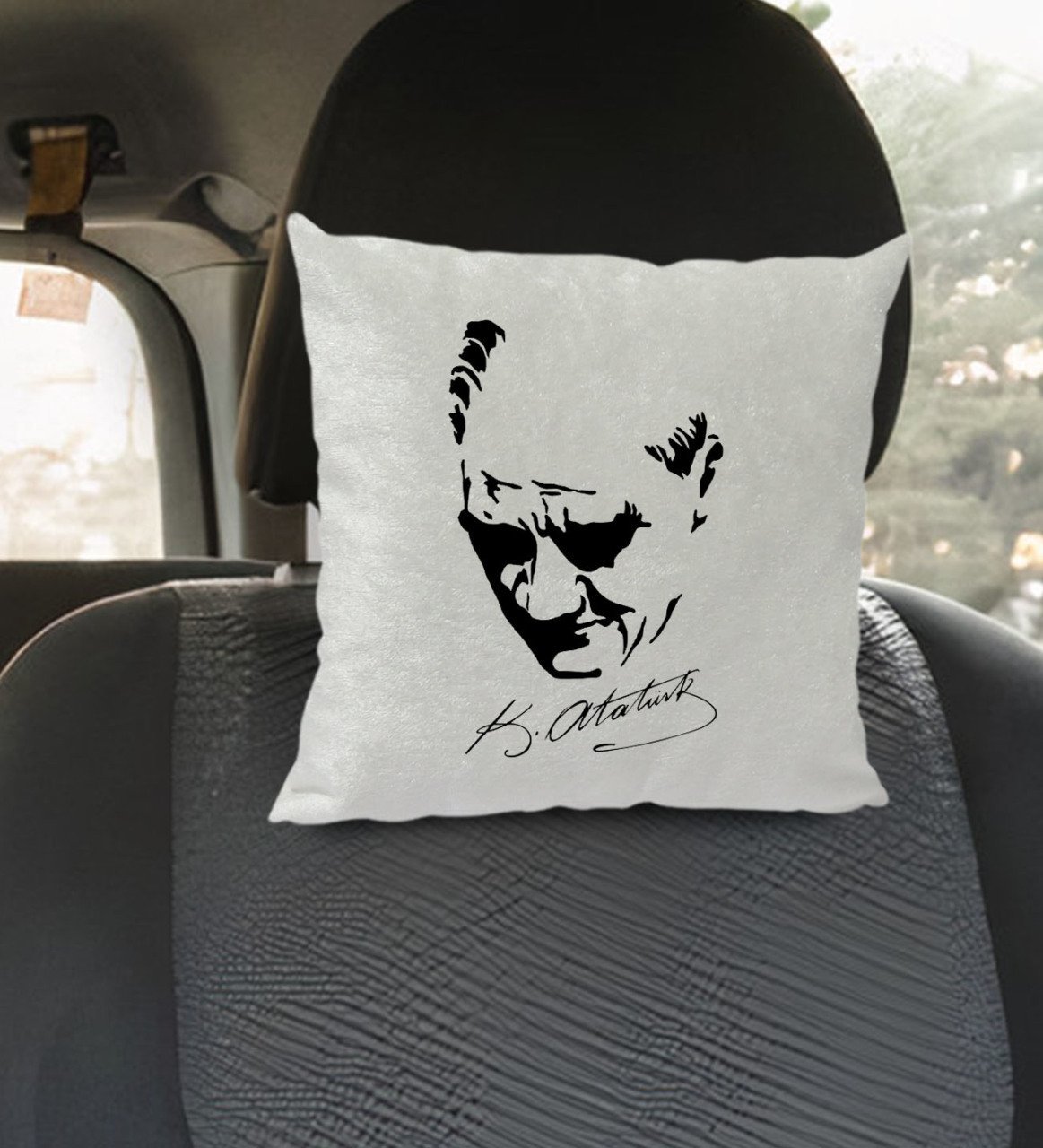 BK Gift Atatürk Temalı Kare Araç Koltuk Yastığı-25