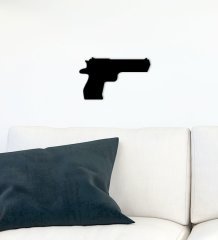 BK Gift Silah Tasarımlı Ahşap Duvar Süsü-33