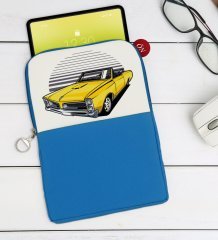 BK Gift Klasik Araç Tasarımlı Taşınabilir Koruyucu Tablet Kılıfı & Organizer Çanta - Mavi-5