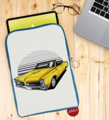 BK Gift Klasik Araç Tasarımlı Taşınabilir Koruyucu Tablet Kılıfı & Organizer Çanta - Mavi-5
