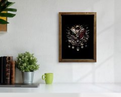 BK Home Osmanlı Arması Tasarımlı Doğal Masif Ahşap Çerçeveli Tablo-3