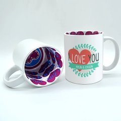 Kişiye Özel Porselen I Love You Beyaz Kupa Bardak