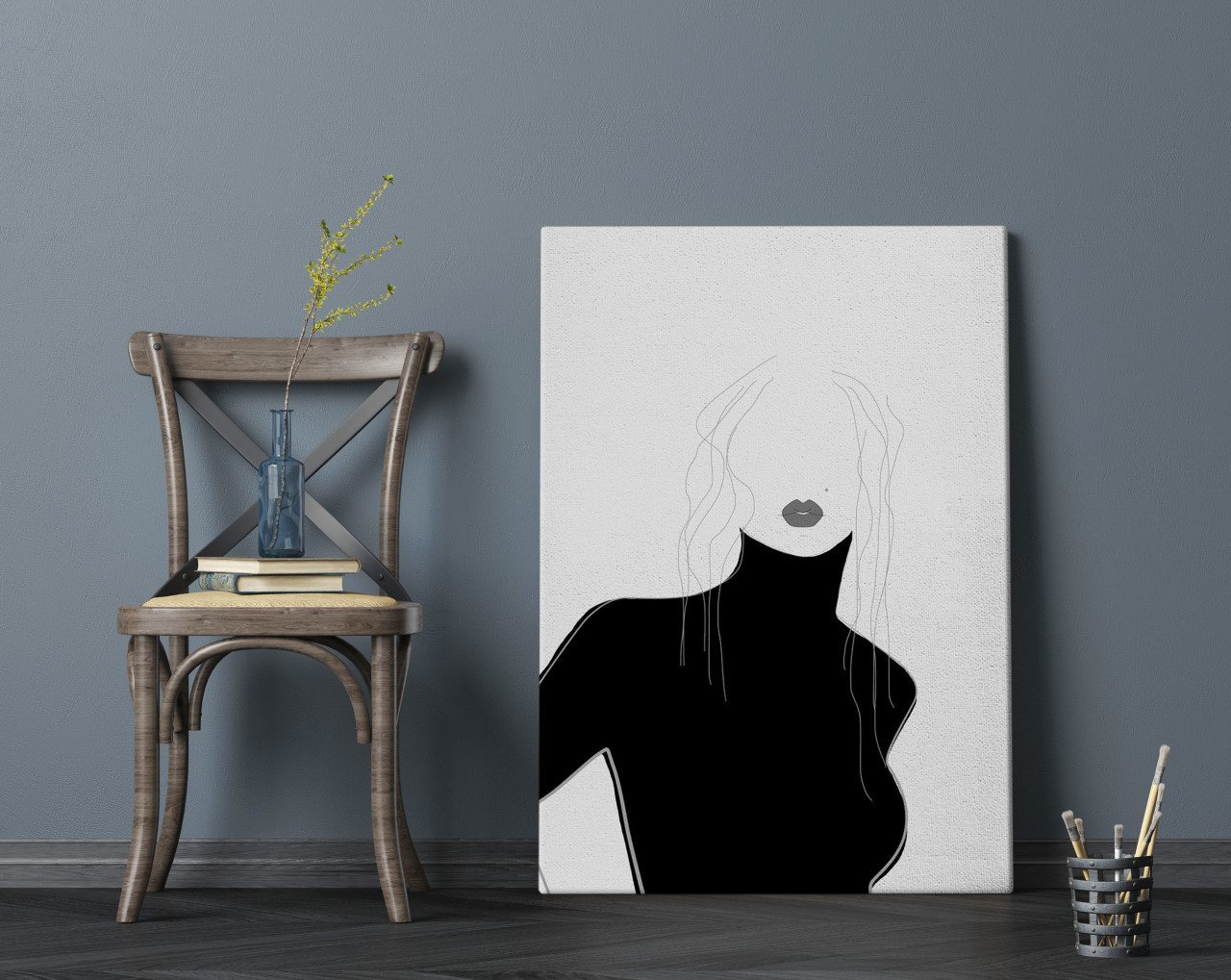 BK Home Bonjour Tasarımlı Kanvas Tablo 70x100cm-1