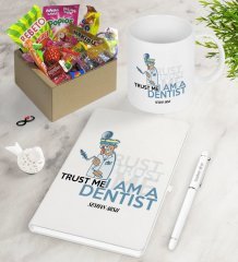 Kişiye Özel Diş Hekimi Nostaljik Lezzetler Defter Kalem Kupa Hediye Seti-3