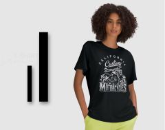 BK Gift Motorsiklet Tasarımlı Kadın Siyah T-shirt -1, Arkadaşa Hediye, Doğum Günü Hediyesi, Sevgili Hediyesi