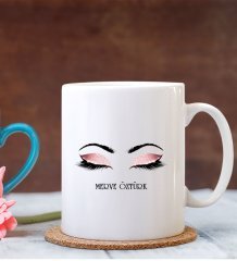 Kişiye Özel Bayan Moda Tasarımı Beyaz Kupa Bardak - 6