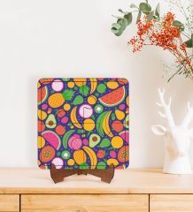 BK Gift Meyveler Tasarımlı Ahşap Standlı Puzzle Çerçeve-1