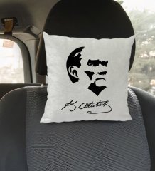 BK Gift Atatürk Temalı Kare Araç Koltuk Yastığı-24