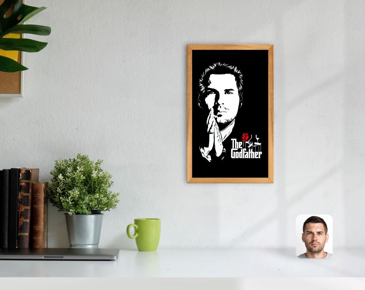 Kişiye Özel Godfather Baba Tasarımlı Dekoratif Retro Ahşap Tablo-1