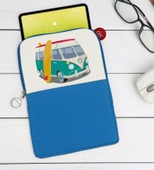 BK Gift Klasik Araç Tasarımlı Taşınabilir Koruyucu Tablet Kılıfı & Organizer Çanta - Mavi-3