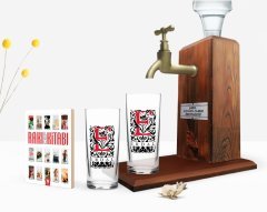 Kişiye Özel Renkli Baskılı Harfli İkili Rakı Bardağı Ahşap Rakı Standı ve Cep Kitabı Hediye Seti-7