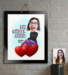 Kişiye Özel En Güzel Anne Karikatür Ahşap Tablo