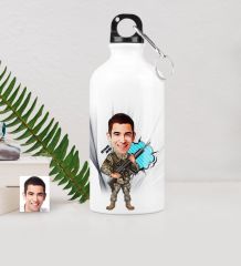 Kişiye Özel Uzman Jandarma Karikatürlü Metal Suluk (500 ml.)