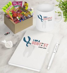 Kişiye Özel Diş Hekimi Nostaljik Lezzetler Defter Kalem Kupa Hediye Seti-1