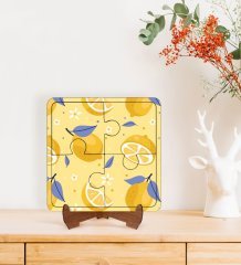 BK Gift Limon Tasarımlı Ahşap Standlı Puzzle Çerçeve-2