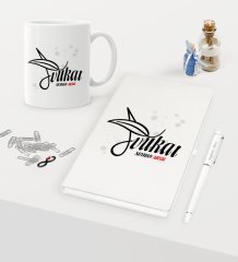 Kişiye Özel Avukat Temalı Beyaz Defter Kalem Kupa Seti - 9