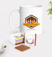 Kişiye Özel Dünyanın En İyi Öğretmeni Beyaz Kupa ve Çikolata Hediye Seti-21