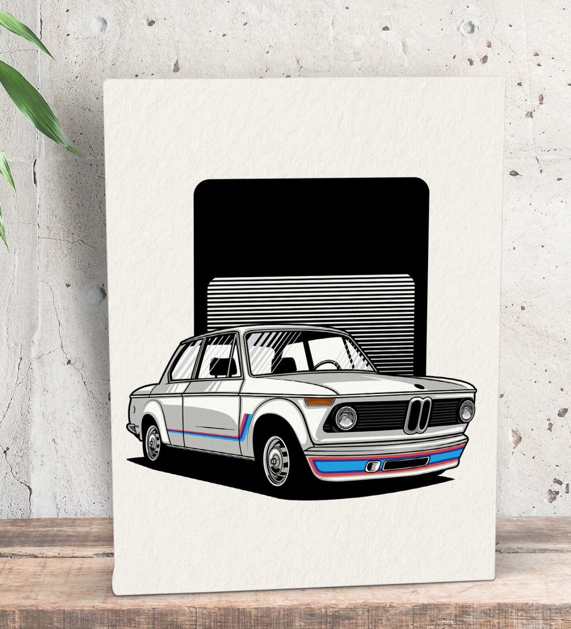 BK Gift Klasik Araç Tasarımlı Dekoratif Mini Kanvas Tablo 15x20cm-5