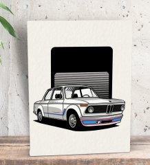 BK Gift Klasik Araç Tasarımlı Dekoratif Mini Kanvas Tablo 15x20cm-5
