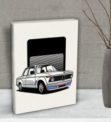 BK Gift Klasik Araç Tasarımlı Dekoratif Mini Kanvas Tablo 15x20cm-5