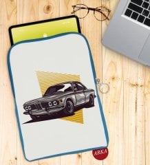 BK Gift Klasik Araç Tasarımlı Taşınabilir Koruyucu Tablet Kılıfı & Organizer Çanta - Mavi-1