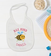BK Kids Kişiye Özel Bee Kind Tasarımlı Bebek Mama Önlüğü - Model 1