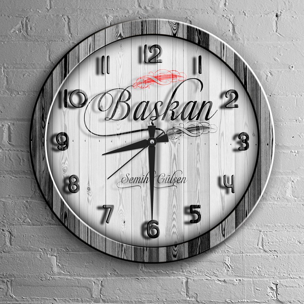 Kişiye Özel Mesleki Başkan Ahşap Duvar Saati