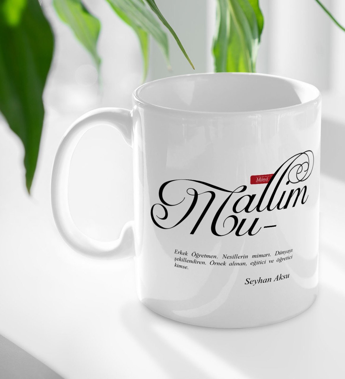 Kişiye Özel Mânâ Muallim Beyaz Kupa Bardak