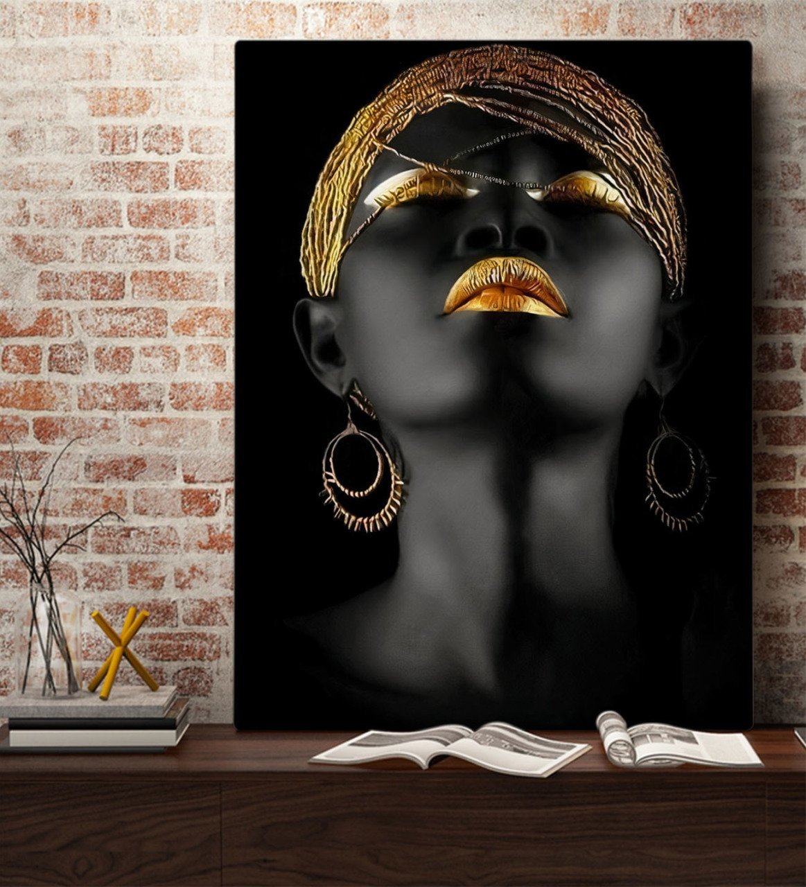 BK Home Afrikalı Kadın Tasarımlı Kanvas Tablo 70x100cm-1