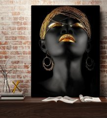 BK Home Afrikalı Kadın Tasarımlı Kanvas Tablo 70x100cm-1