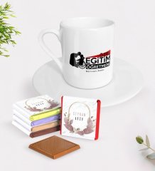 Kişiye Özel Özel Eğitim Öğretmeni Türk Kahvesi Fincanı ve Çikolata Hediye Seti-1