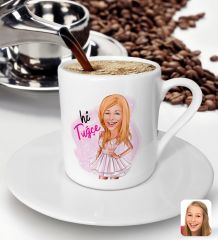 Bk Gift Kişiye Özel Barbie Karikatürlü Türk Kahvesi Fincanı-2, Barbie Filmi, Barbie Hediyelik Eşya, Arkadaşa Hediye