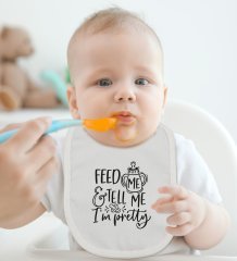 BK Kids Im Pretty Tasarımlı Bebek Body Zıbın ve Mama Önlüğü Hediye Seti - Model 1