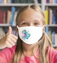 20 Adet Yıkanabilir Beyaz Çocuk Maske-7