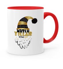 Kişiye Özel Mutlu Yıllar Kırmızı Kupa Bardak - 7