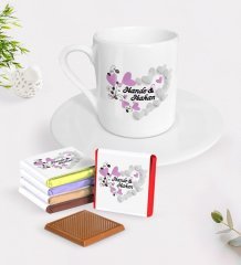 Kişiye Özel Sevgililer Günü Türk Kahvesi Fincanı ve Madlen Çikolata Seti-25